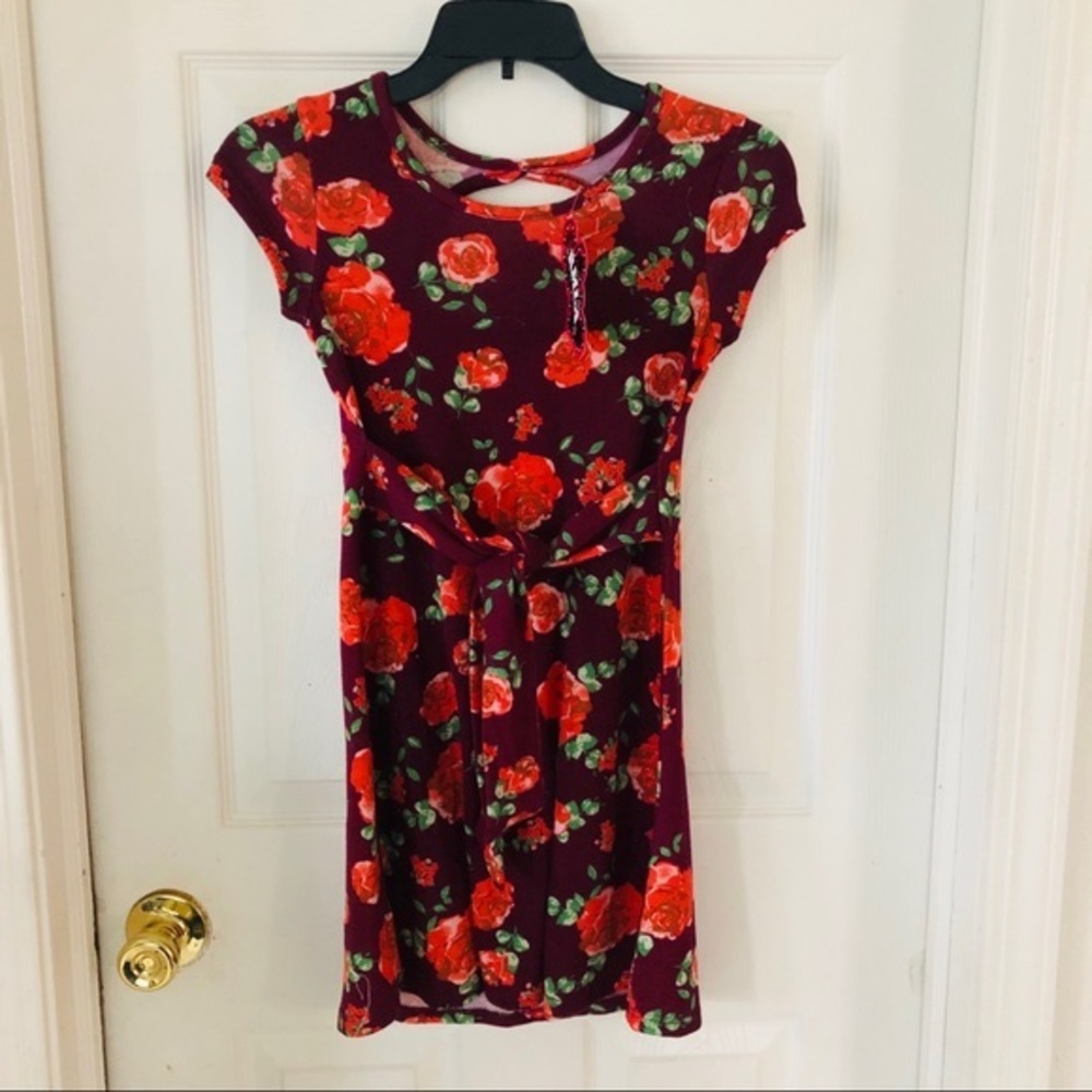 NWT RMLA floral rose keyhole back girls soft mini dress Size 10